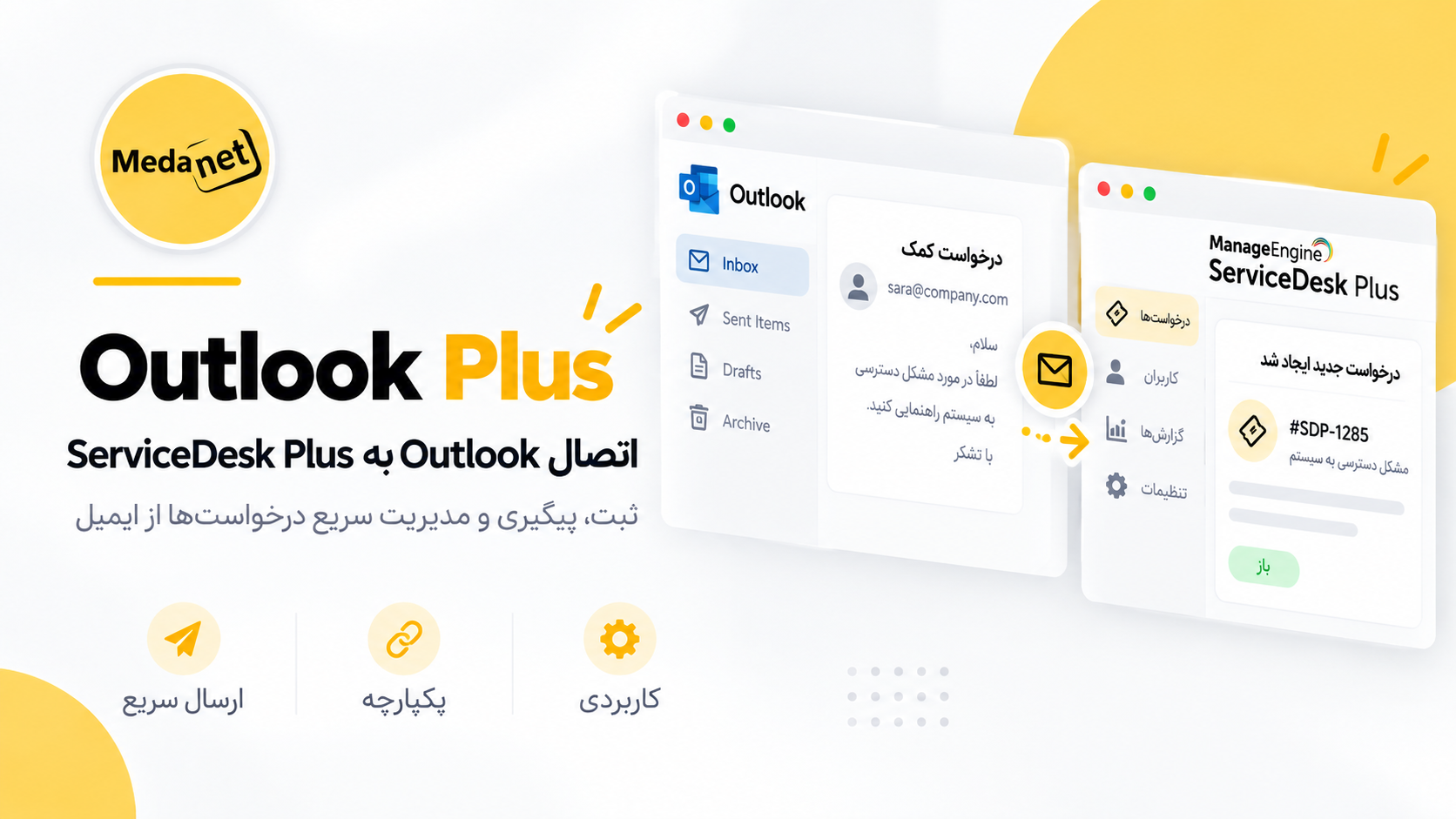 Outlook Plus ServiceDesk Plus مدانت